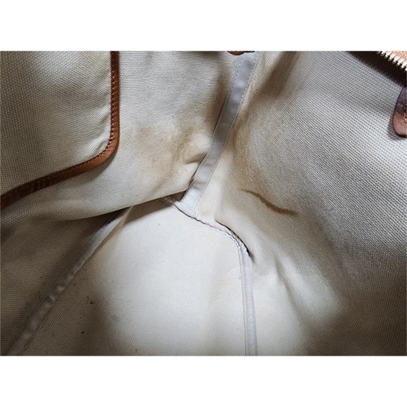 Authentic MCM Visetos Striped Shopper Tote Bag Cognac - Picture 8 of 14